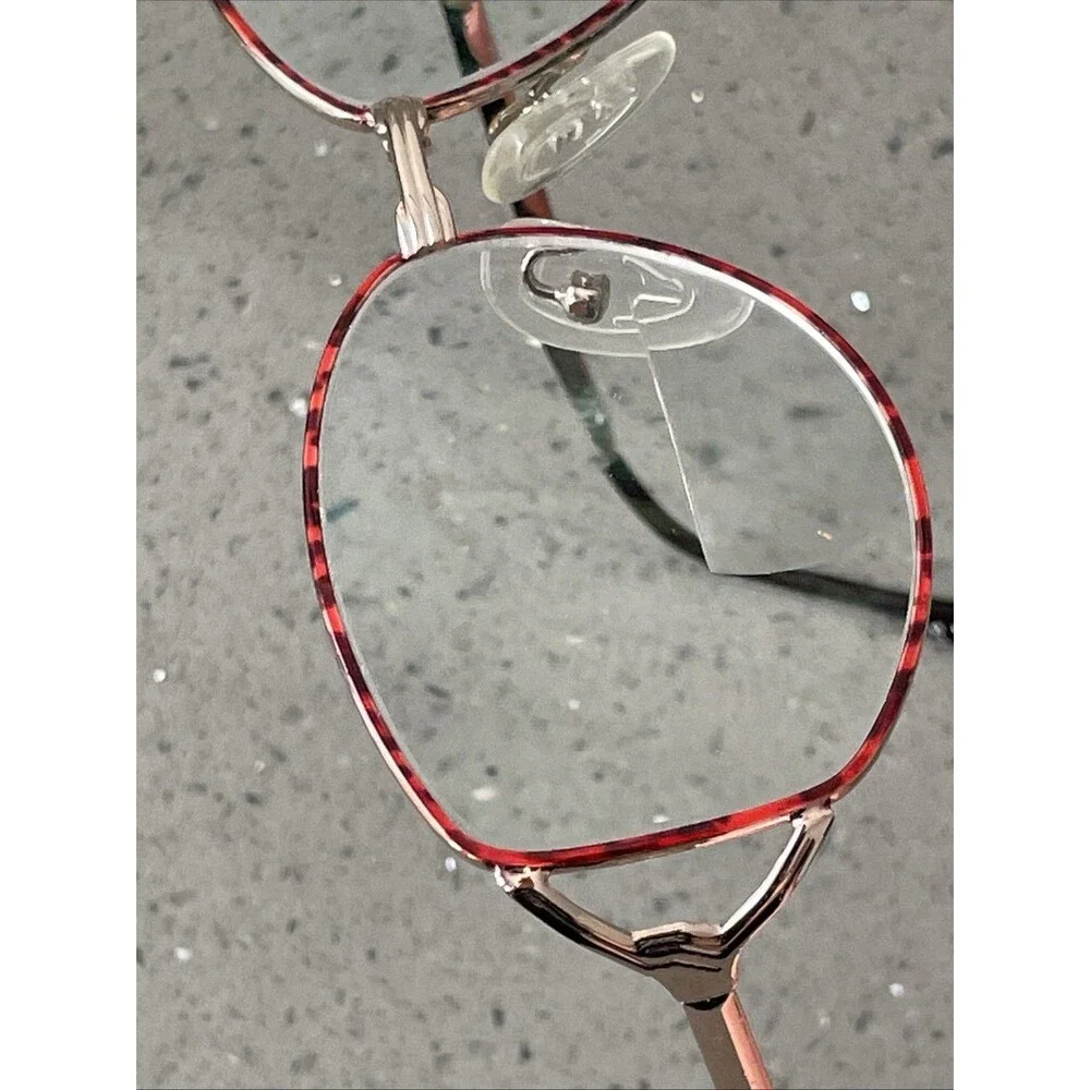 EYEGLASSES ECCA WM 5008 AM TORTOISE GOLD METAL FRAMES ONLY 52-18-135 red round